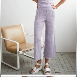 Aritzia Lavender Check Wide Leg Pants